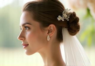 Mariée coiffée de chignon élégant